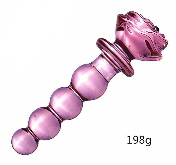 Rose Shaped Pyrex Glass Dildo Butt Plug-ZhenDuo Sex Shop