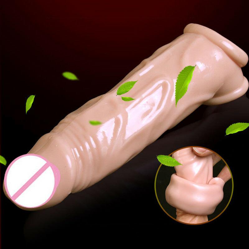 Soft TPE Cock Penis Enlargement Sleeve Extender Reusable Condoms-ZhenDuo Sex Shop