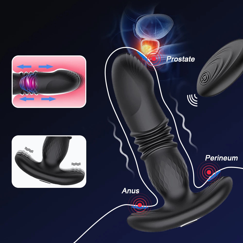 Telescopic Vibrating Butt Plug Anal Vibrator Wireless Remote Sex Toys for Women Ass Anal Dildo Prostate Massager Men Buttplug-anal plug-ZhenDuo Sex Shop-ZhenDuo Sex Shop