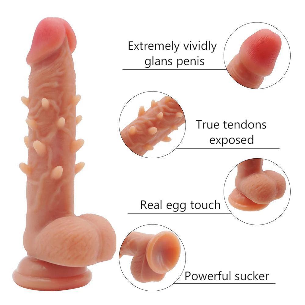 Women Gay Realistic Silicone Barbed Suction Cup Dildo-ZhenDuo Sex Shop