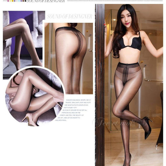 Women Oil Shiny Pantyhose Tights Sexy Lingerie Shaping Stockings-ZhenDuo Sex Shop