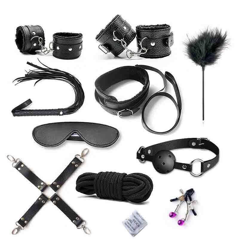 10Pcs/Set Whip Rope Neck Bondage Clip BDSM Toys-bdsm-ZhenDuo Sex Shop-Black-ZhenDuo Sex Shop