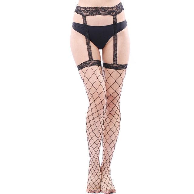 Sexy Thigh High Stockings with Suspender Garter Belt-ZhenDuo Sex Shop